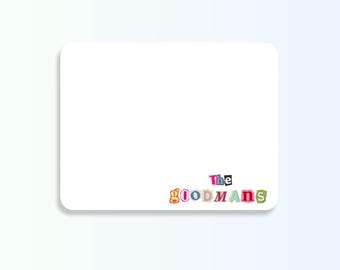 Fun Personalized Stationery – Family Stationery - Trendy Custom Notecards - Magazine Edit