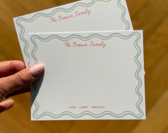 Family Stationery - Fun Personalized Stationery – Custom Notecards with Names – Minimalist Stationery for Families, Couples & Kids