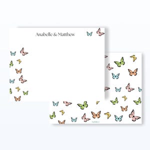 Papeterie papillon - Cartes de correspondance personnalisées - Cadeau personnalisé
