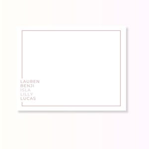 Personalisiertes Briefpapier – Personalisiertes Briefpapier – Individuelle Grußkarten mit Namen – Minimalistisches Briefpapier für Familien, Paare & Kinder