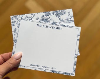 Personalized Toile Stationery - Custom Stationery – Notecards with Names