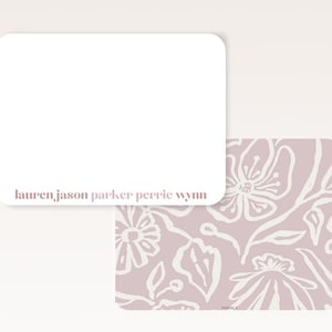 Personalisiertes Briefpapier – Personalisiertes Briefpapier – Individuelle Grußkarten mit Namen – Minimalistisches Briefpapier für Familien, Paare & Kinder