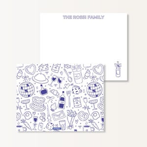 Papeterie familiale personnalisée - Pour les couples qui aiment recevoir - Papeterie pour couple - Cartes de correspondance personnalisées
