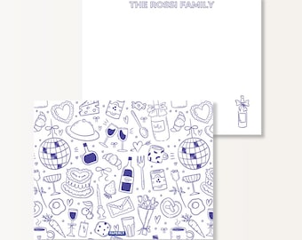 Personalized Family Stationery – For Couples Who Love to Host - Couple Stationery - Custom Notecards