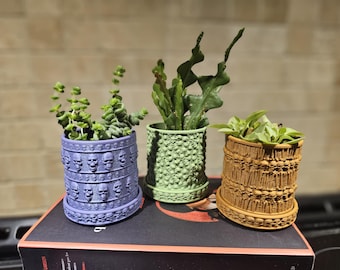 Maceta con forma de calavera impresa en 3D / Decoración gótica para el hogar, maceta para suculentas