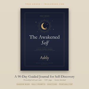 Personalized Journal with Name, Guided Self Discovery Journal, 90 Day Shadow Work & Manifestation Journal, Printable PDF, Journal for Women