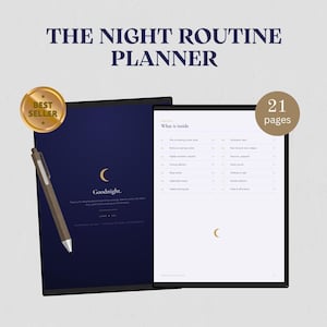 Night Routine Digital Planner | Evening Wind-Down & Sleep Reflection Journal | Undated GoodNotes iPad Planner | A4 and US Letter