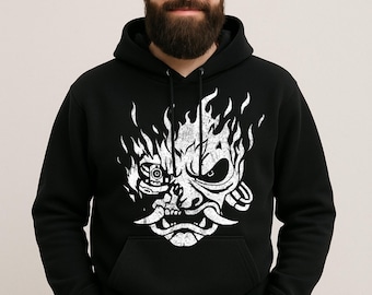 Samurai Hoodie Silverhand Cyberpunk Style Game Cosplay Costume Merch Shirt Gift for Men and Women Unisex