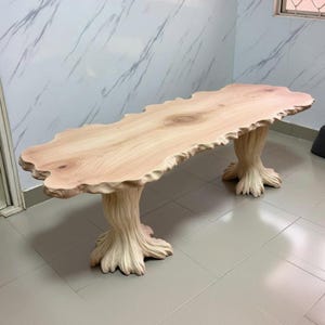 Live edge Couchtisch Massivholz Skulptur Kunst quadratischer Couchtisch Unikat Esstisch Handmade Möbel und Dekor