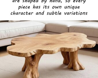 Live Edge Solid Wood Coffee Table Tree Root Table Art Driftwood