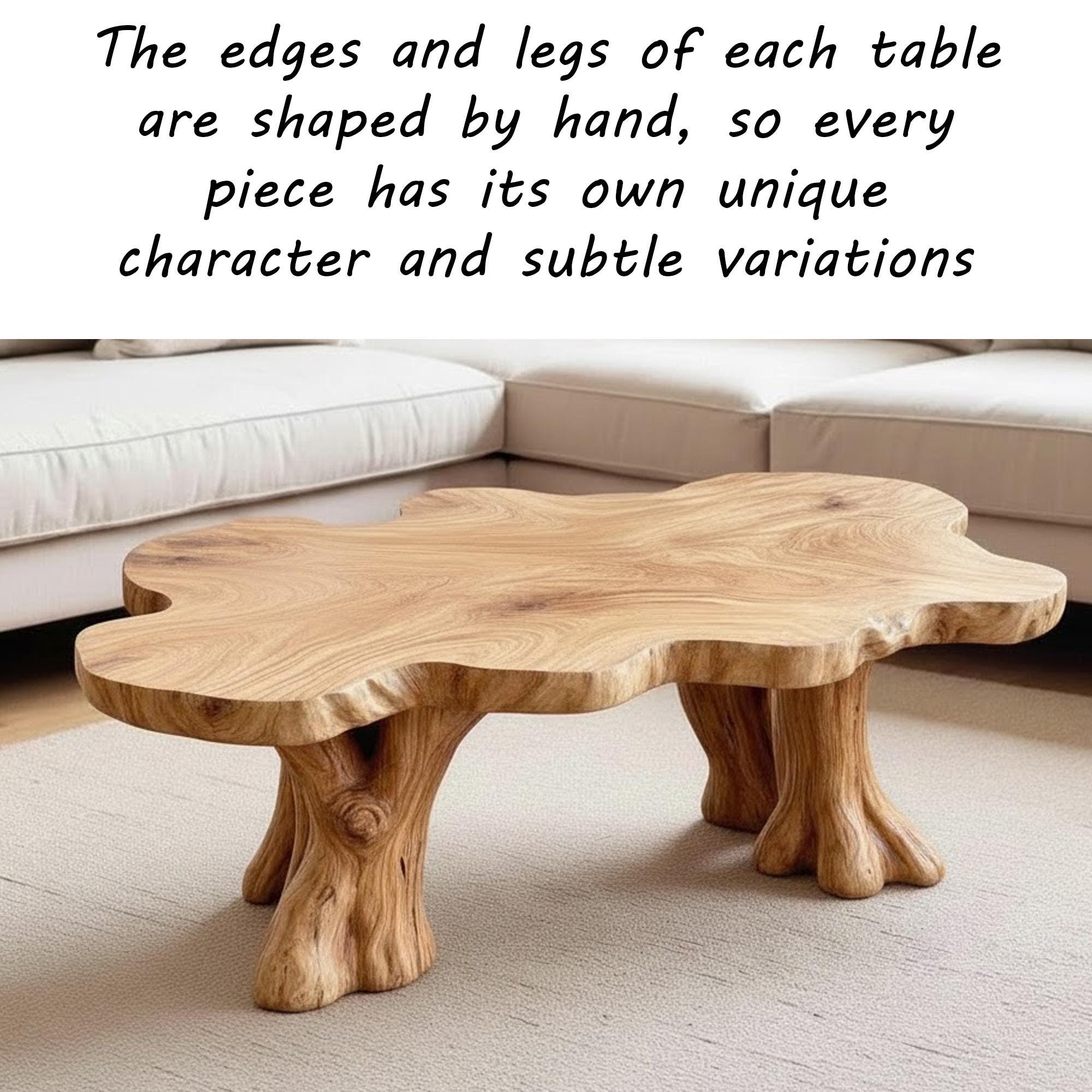 Live Edge Solid Wood Coffee Table Tree Root Table Art Driftwood