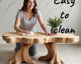 Live Edge Wood Coffee Table Tree Trunk Table Driftwood Sculpture