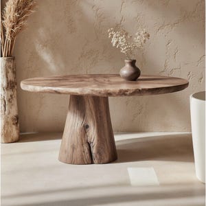 Natural wood round coffee table tree trunk coffee table live edge dining table driftwood art rustic decor for home