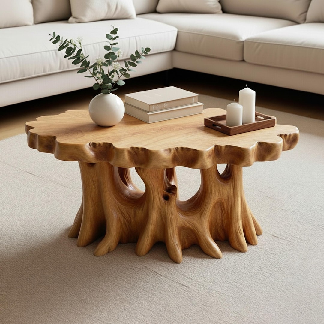 Live Edge Wood Coffee Table Natural Solid Wood Center Table Tree