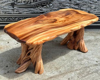 Solid Wood Low Coffee Table Driftwood Stump Root for Table Base