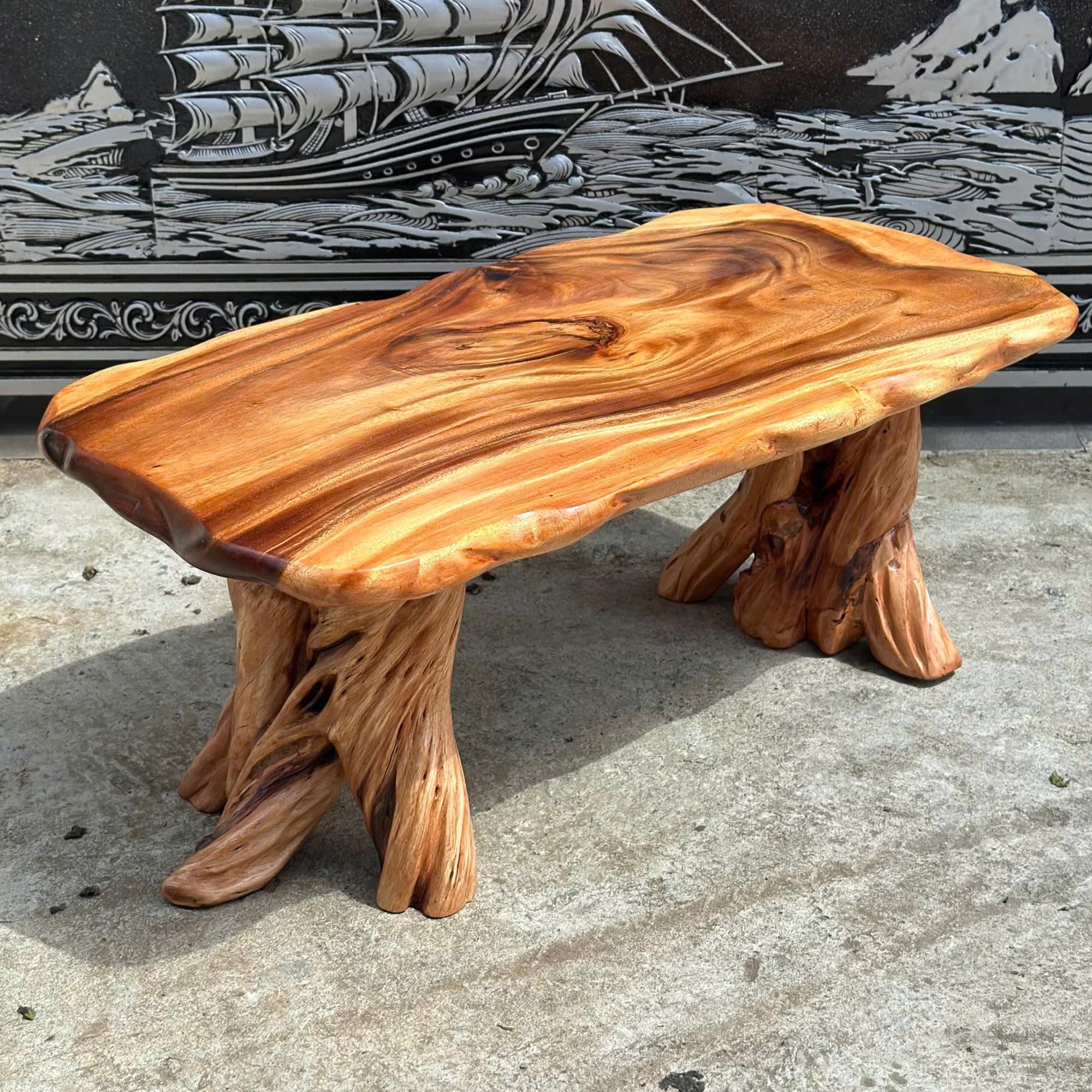 Solid Wood Low Coffee Table Driftwood Stump Root for Table Base