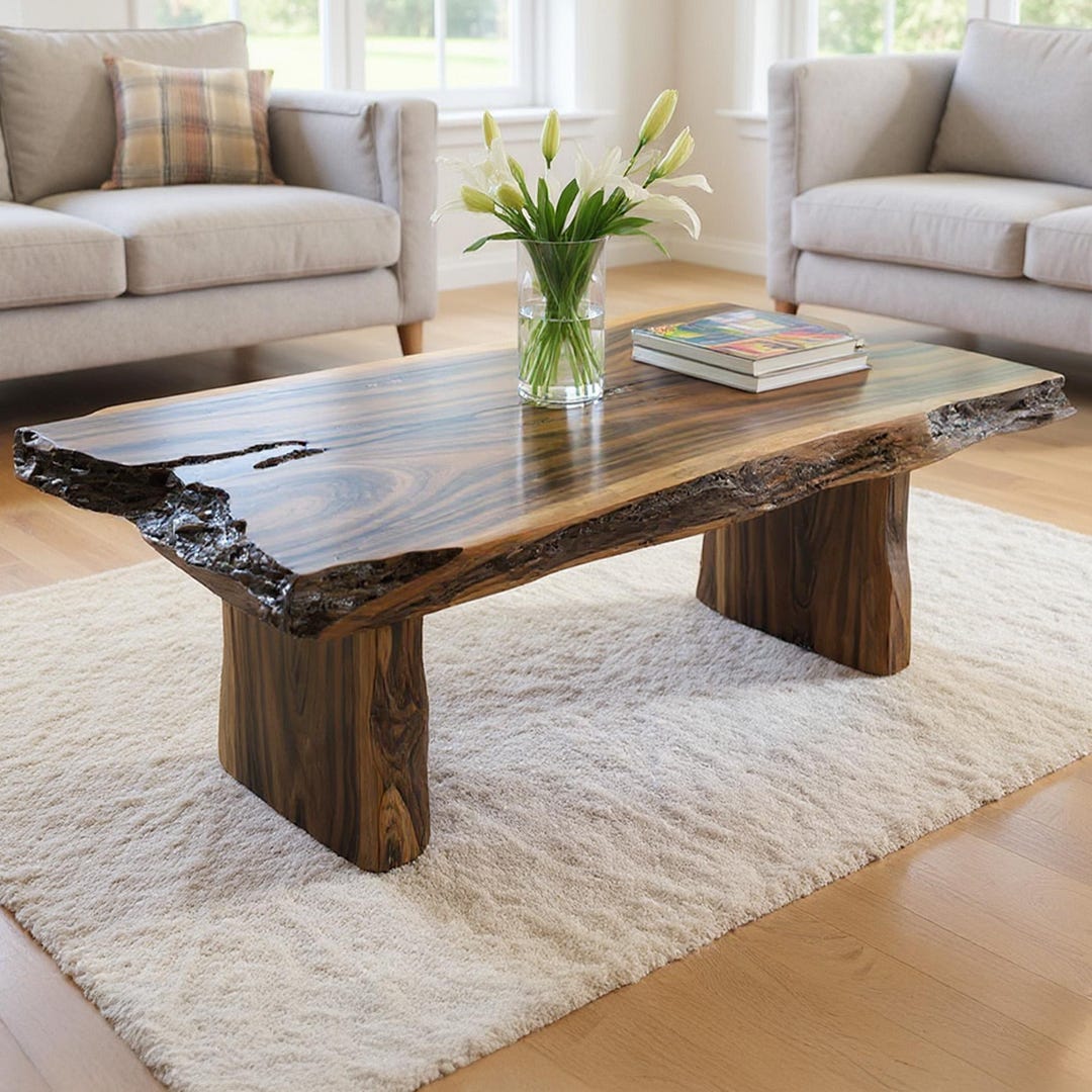 Natural Driftwood Coffee Table Live Edge Dining Table Solid Wood