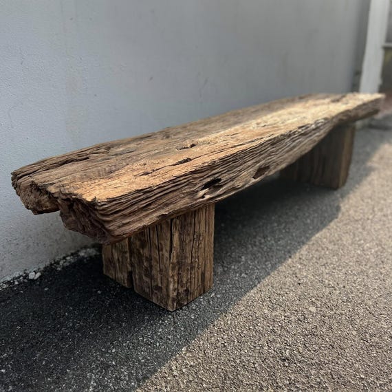 Reclaimed solid wood bench console table old boat wood recycled side bench shoe chair reclaimed furniture