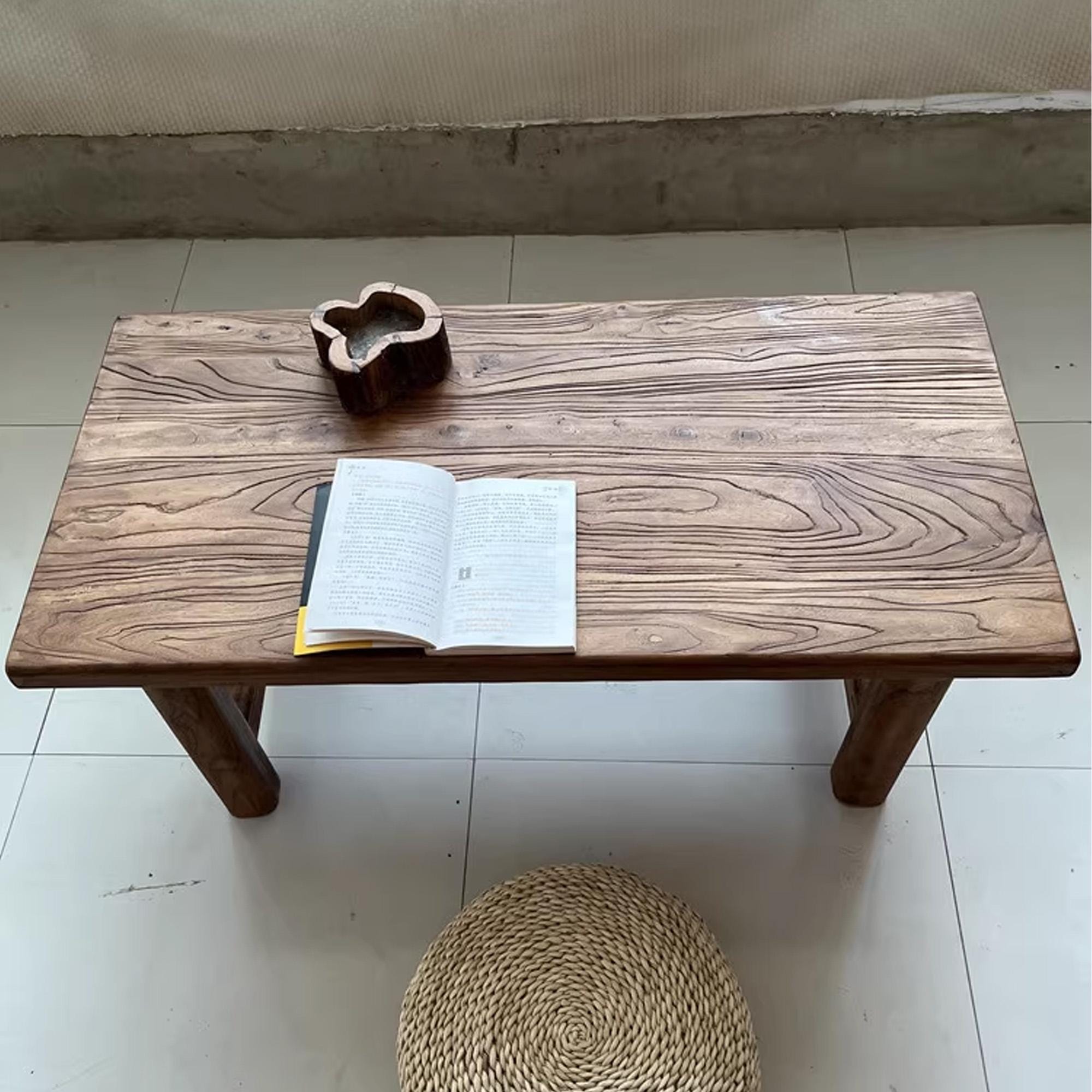 Low Coffee Table Solid Wood Tatami Table Natural Dining Table