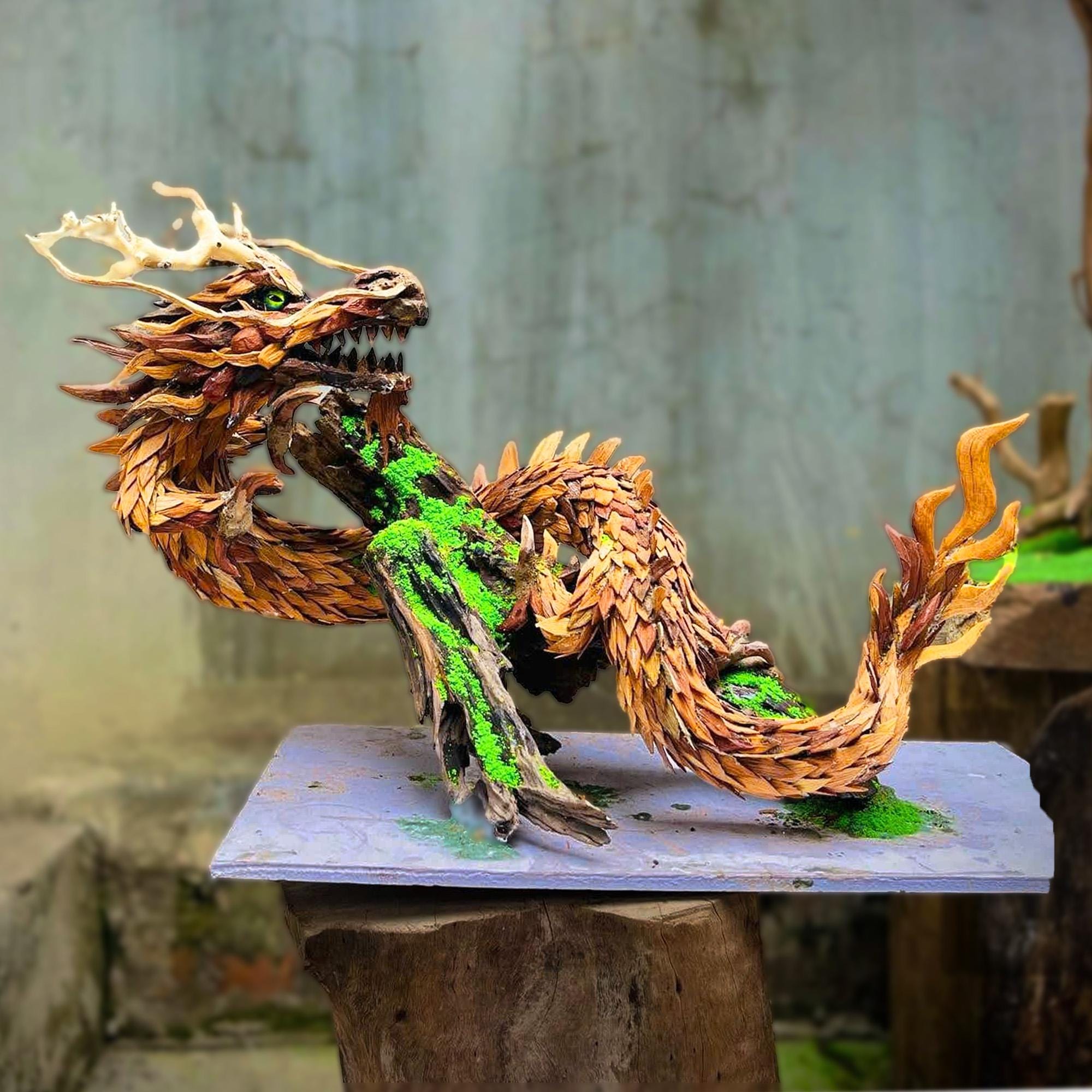 水槽の流木ドラゴンの彫刻水景木製水槽の装飾 - Etsy 日本