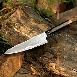 Damascus Steel Chef Knife Handmade | Japanese Santoku Knife | Rosewood Handle Kitchen Knife | Gift for Him | Birthday, Anniversary Gift