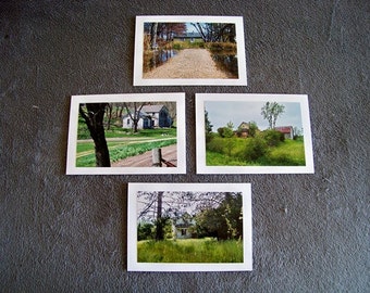 Housescape Medley-set of 4 blank notecards