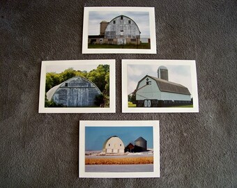 White Barn Medley-set of 4 blank notecards