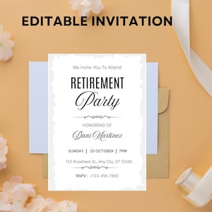 Retirement invitation Template Editable Modern Retirement Party invite Digital Download Printable Retirement Celebration invitation Digital