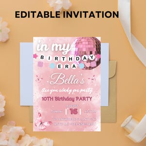 In My Birthday Era Invitation Template, Editable Canva Design Digital Download, Music Party Eras Party Invite Friendship Bracelet Invite