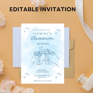 Handwritten Style Bachelorette Invitation & Itinerary Template (Canva Editable, Digital Download)