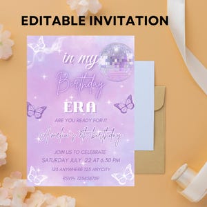 Editable Trendy Taylor Birthday Digital Invite In My Birthday Era Birthday Party Invitation Ts Birthday Era Invite Eras Party Girl Invite
