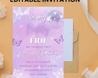 Trendy Taylor Birthday Digital Invitation: Editable Birthday Party Invite (5x7 inch)(PDF Pattern)