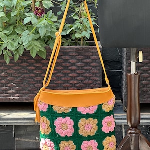 Vintage Handmade Crochet Handbag, Shoulder Floral Bag, Embroidery Bag Perfect For Occasion, Tote Bags, Hand Knitted Bags, Handmade Purse,
