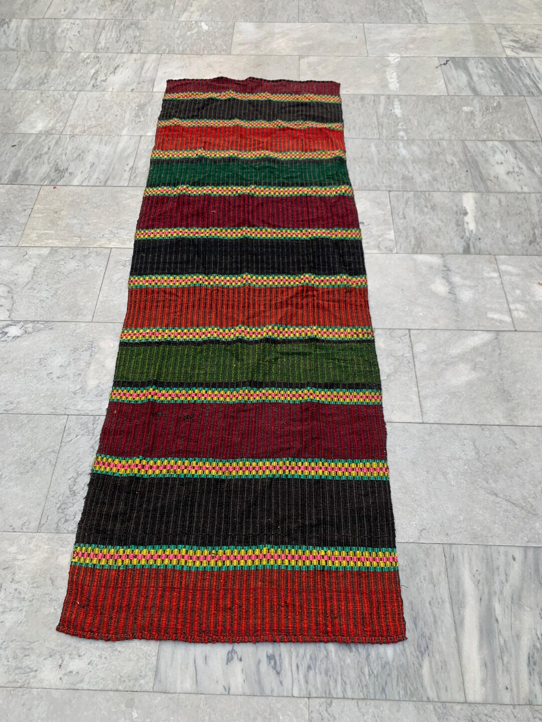 Antique Afghan Rug, Handwoven Runner, ,flat Weave Runner, Afghan ...