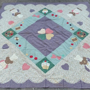 Vintage Patchwork Blanket, Colorful Blanket, Throw Blanket, Home Decor, Sofa Blanket, Patchwork Quilt, Patchwork Bedspread, 195 x 191 cm