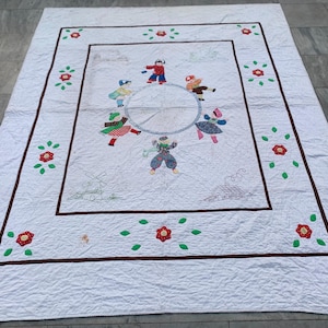 Vintage Patchwork Blanket, Colorful Blanket, Throw Blanket, Home Decor, Sofa Blanket, Patchwork Quilt, Patchwork Bedspread, 200 x 155 cm