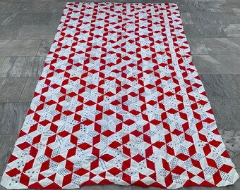 Vintage Patchwork Tablecloth, Handmade Tablecloth, Floral Table Cover, Dinning Table Textile, Bohemian Bedspread, 235 x 145 cm