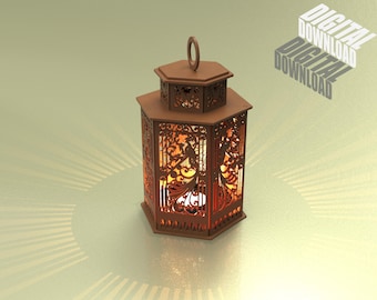 3mm Wooden Lantern Design - Laser Cut DIY Candle Holder File | Decorative Light for Home | Digital Download