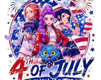 HUNTRIX 4th of July PNG Design | Trendy Patriotic Shirt Graphic for Crafters | Instant Download Sublimation