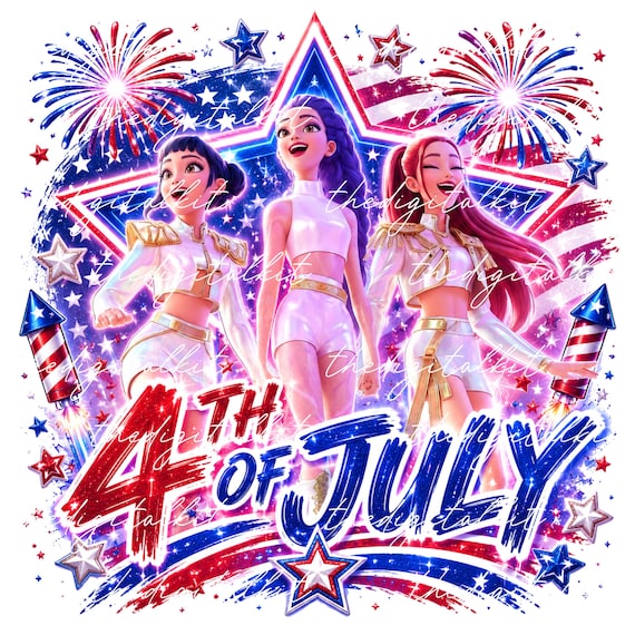 4th of July KPOP PNG Bundle | Trendy HuNTRIX Shirt Design for Students & Crafters | Sublimation Download