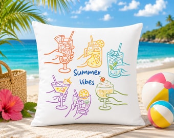 Immagine PNG di bevande da spiaggia, design per maglietta con cocktail estivi, grafica per feste in vacanza, download immediato per trasferimento Cricut DTF