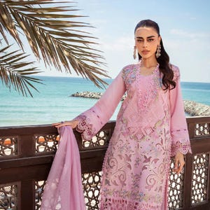 Embroidered Chikankari Lawn Suit: Pakistani Designer Eid Collection