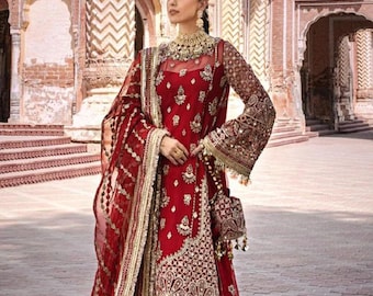 Luxury Embroidered Pakistani Bridal Dress: MNR Wedding Couture