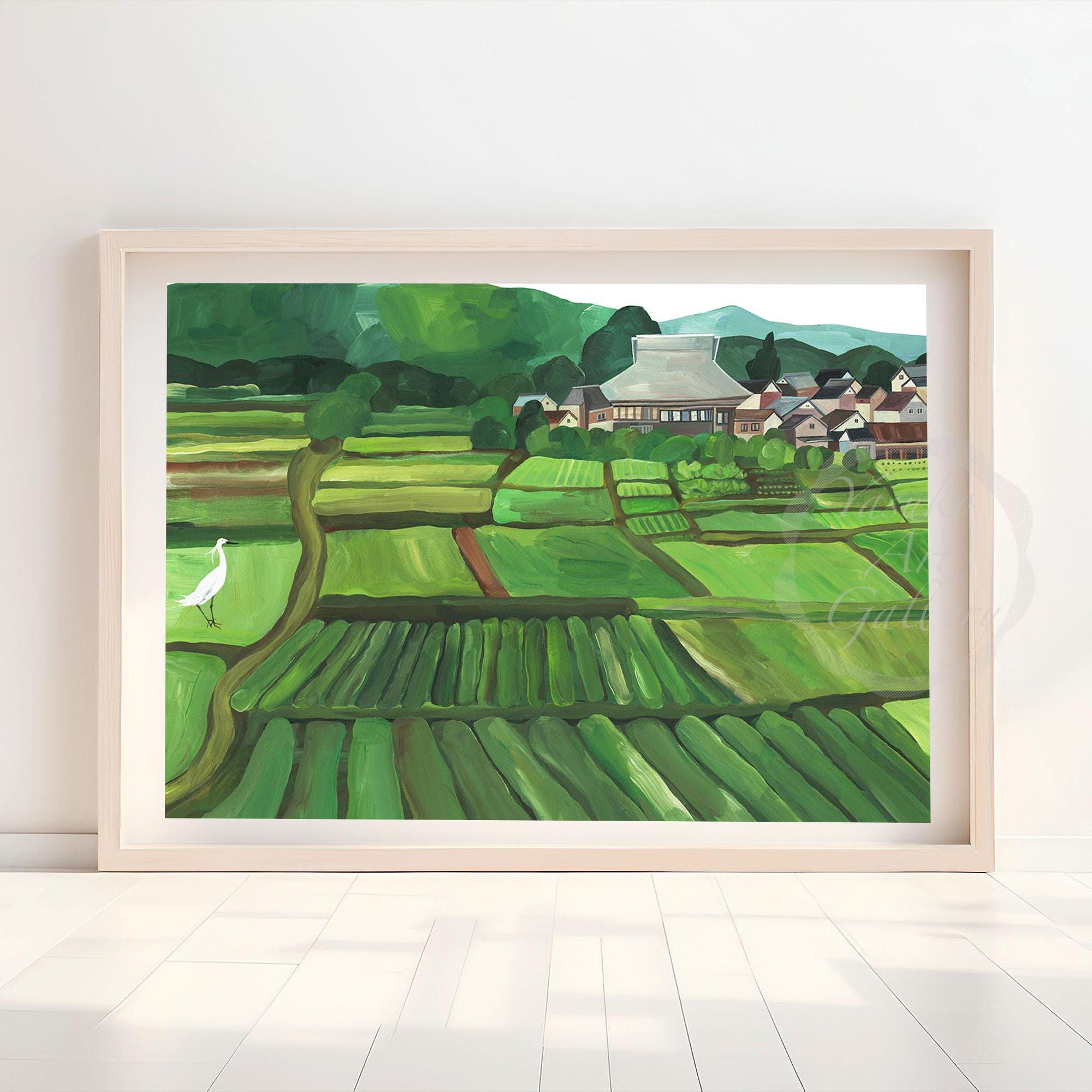 田植えの季節(水彩画 2022年作 フレーム付き) 田植えの季節(水彩画 2022年作 フレーム付き)