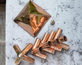 Giza 22 MM Copper Meditation pyramid Kit Without copper main pipes with Crystal filling Optional