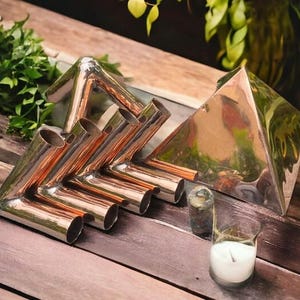 Giza 28 MM or M type 1 Inch Copper Meditation pyramid Kit Without copper main pipes with Crystal filling Optional