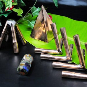 Nubian 12 MM Copper Meditation pyramid Kit Without copper main pipes with Crystal filling Optional