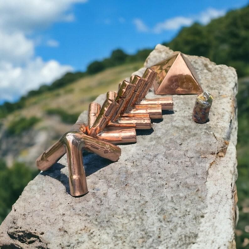 Giza 18 MM Copper Meditation pyramid Kit Without copper main pipes with Crystal filling Optional