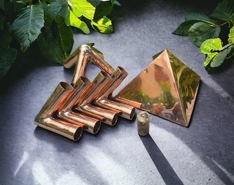 Giza 25.44 MM Copper Meditation pyramid Kit Without copper main pipes with Crystal filling Optional