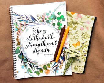 Christian Notebook Set for Women with Pens Pouch